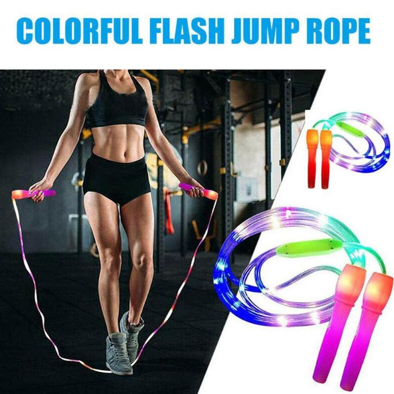 

1pc Jump Exercise LED Skipping Rope Lighting Luminous Glow Fun Toy For Kids Children