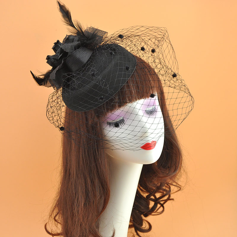 Women Net Hats Ivory Red Black Birdcage Net Hats Bridal Fascinator Face