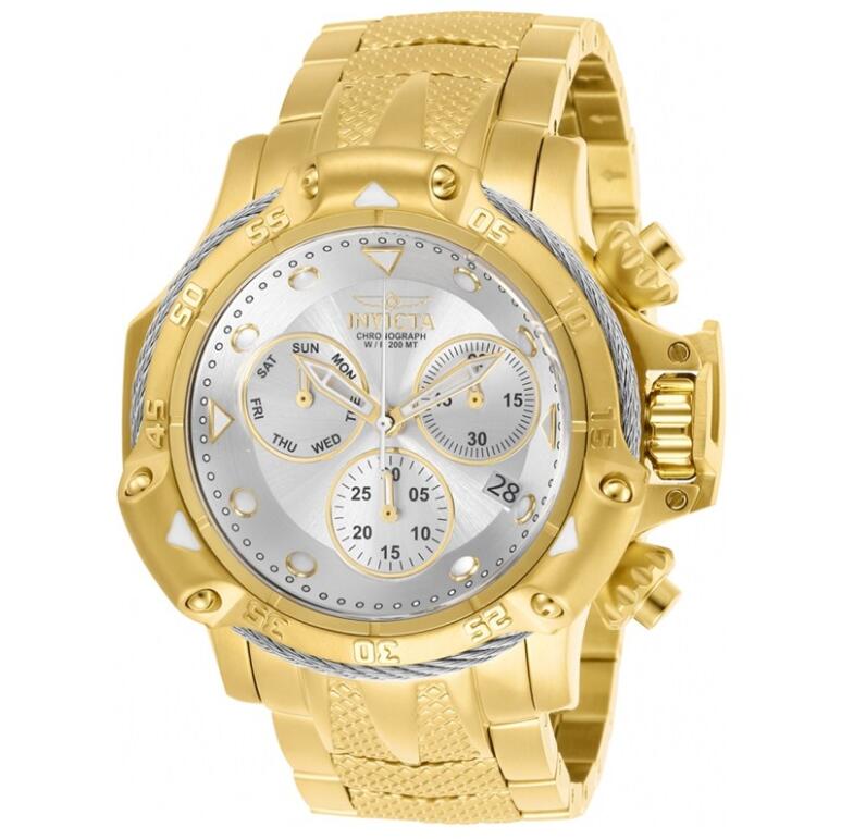 

Top quality cosc original INVICTA 26728 brand Dial diameter 55mm Chronograph Luminous Men's Quartz watch Five color choices+original box, Slivery;brown