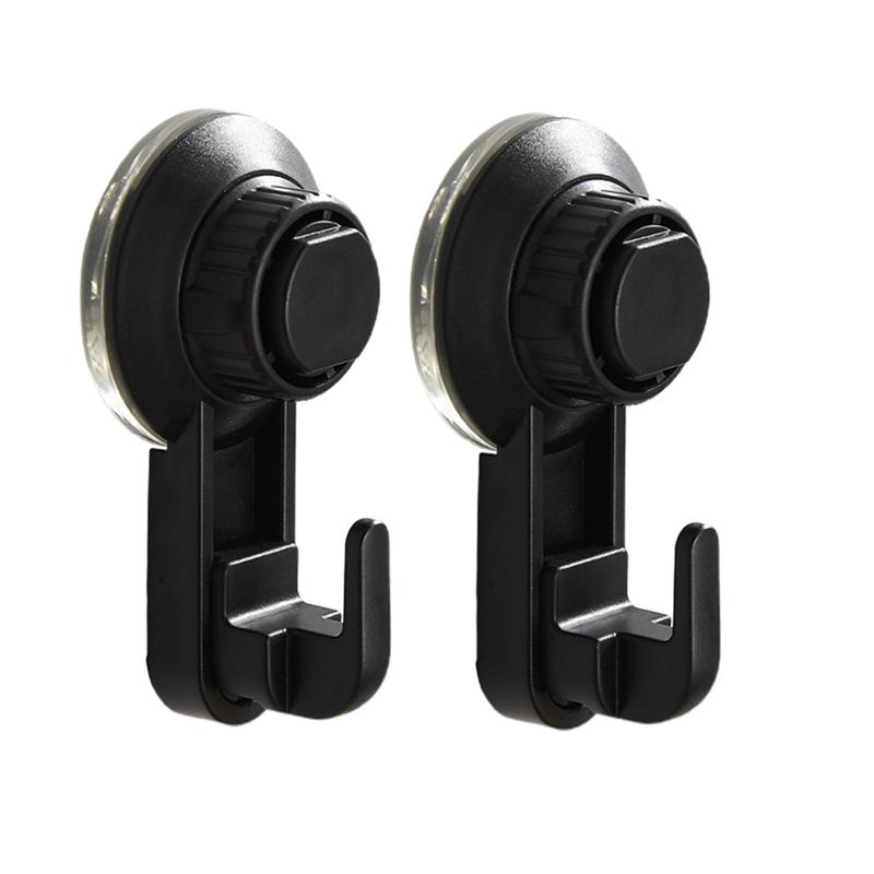 

2Pcs Suction Cup Hooks Punch-Free Hook Wall-Mounted Hook Multifunctional Pothook Clothes Hanger Black