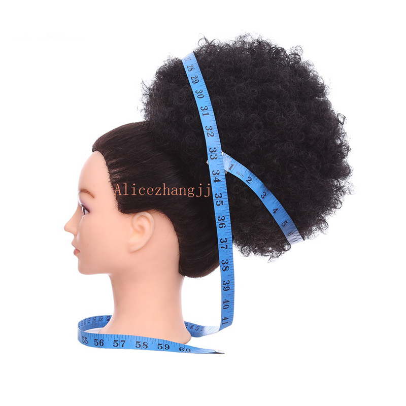 

10inch Big Afro Puff Drawstring Ponytail Kinky Curly Synthetic Hair Updo Chignon Bun Hair Piece Extension, Black