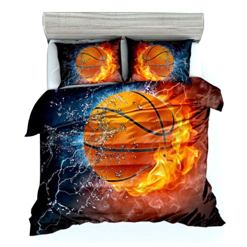 

3Pcs 3D Basketball Bedding Set /Full/Queen/King/ 172*218cm/200*229cm/228*228cm/259*229cm Duvet Cover Bedding Sets, White