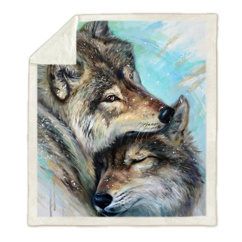 

Galaxy wolf Fleece Blanket 3D full printed Wearable Blanket Adults/kids Fleece drop shippng style-3