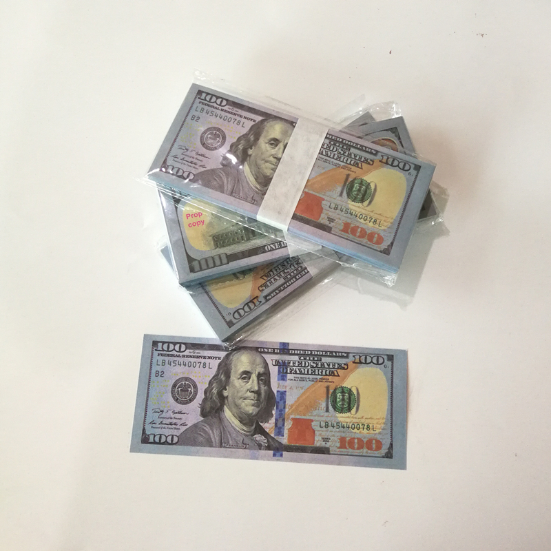 

Movie Prop Banknote 100 Dollars Toy Currency Party Fake Money Children Gift 50 US Ticket