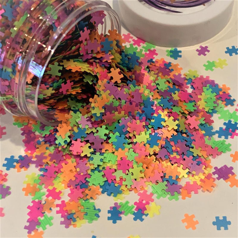 

50G Puzzle Glitter Metallic Confetti Puzzle Pieces Glitter Autism piece
