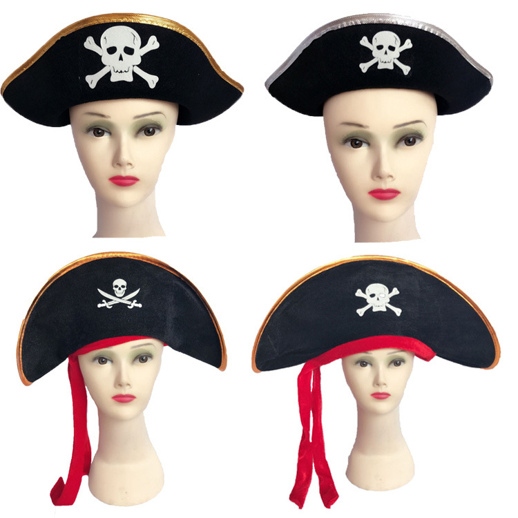 Pirate Captain Hat Skull Crossbone Cap Costume Fancy Dress Party HalloweenUK YH