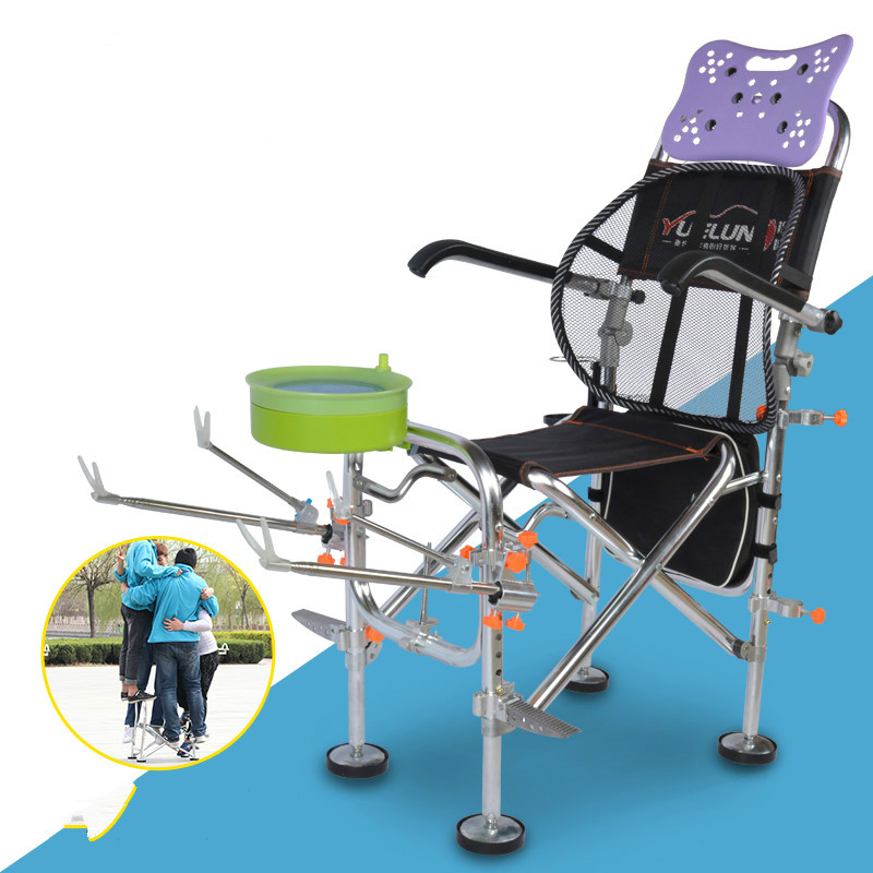 

2020 new folding fishing chair portable comfortable horizontal fishing box lamp multi-function beach chair