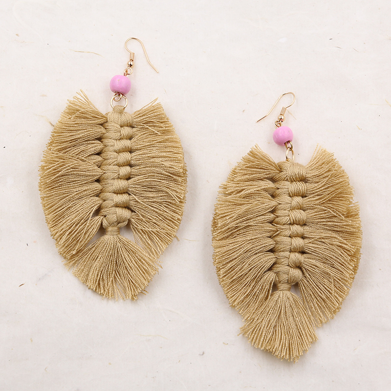 Boucles d/'Oreilles Clips Longue Tassel Fringe Rose Vintage Retro Original A8