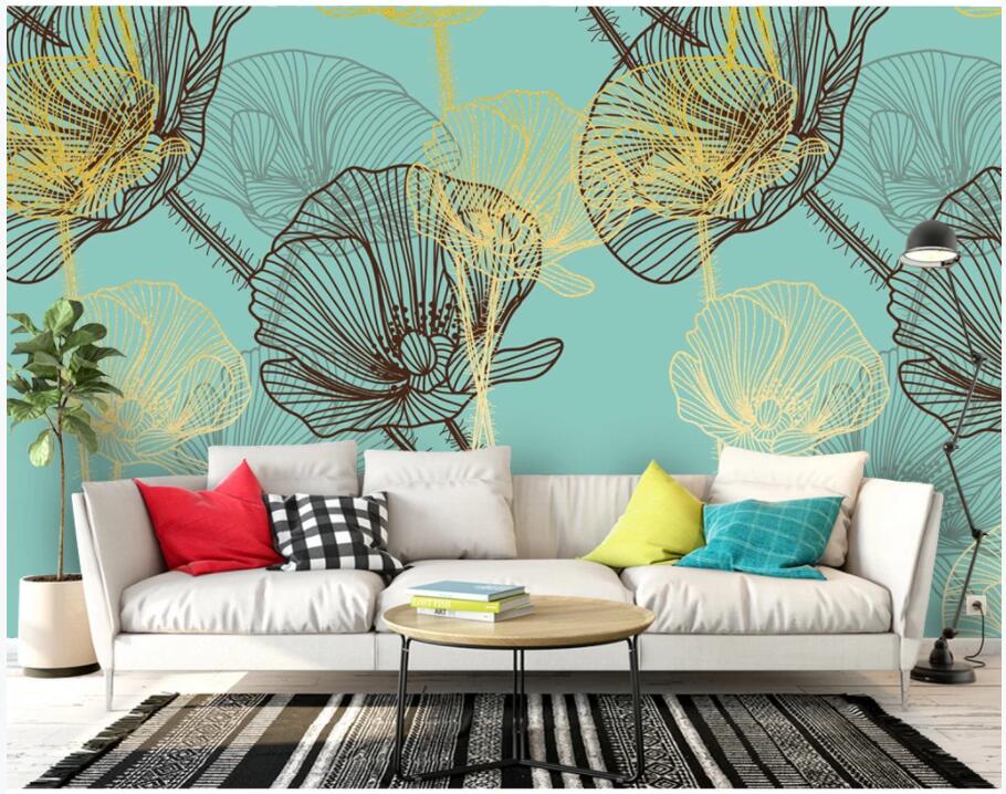 

custom photo 3d wallpaper European art plant flower tv background living room home decor 3d wall murals wallpaper for walls 3 d, Non-woven wallpaper