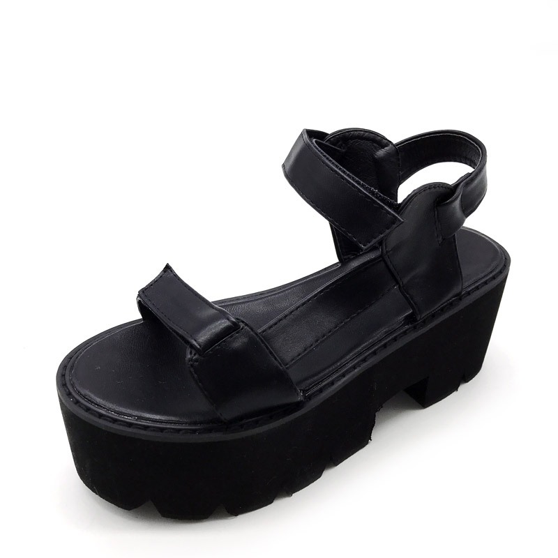 

strappy sandals Women Platform Shoes chunky sandals Casual Shoes high heels gladiators 2020 summer gladiator sandale YMB131-1, Black
