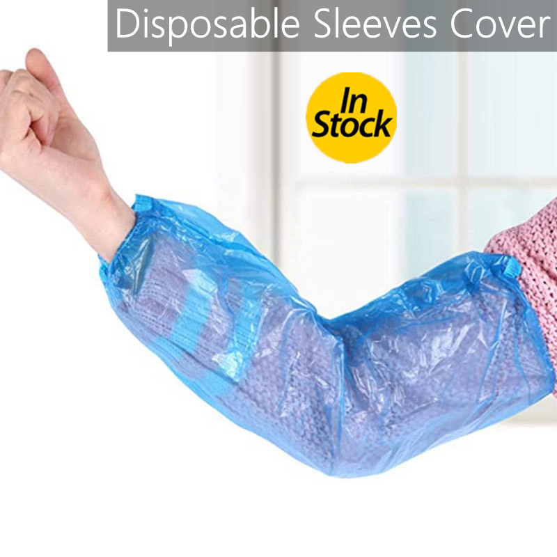 

500pcs Disposable Sleeves Cover Protective Sleeves Cover Non-toxic Elastic Covers Elastic Cuffs Environmental White Blue