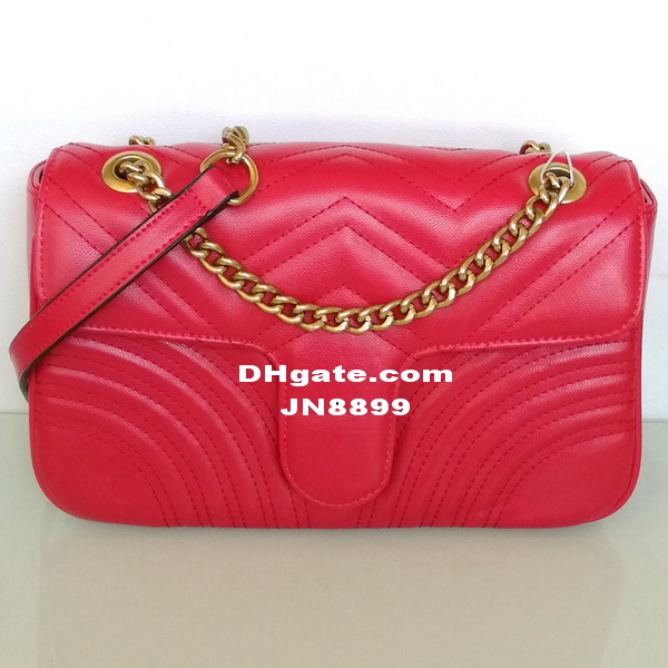 

Fashion Bags Designer Luxury Handbags Purses Women Handbag Chain Strap Leather Tote Bags Cross body Female Messenger Shoulder Bag, Red