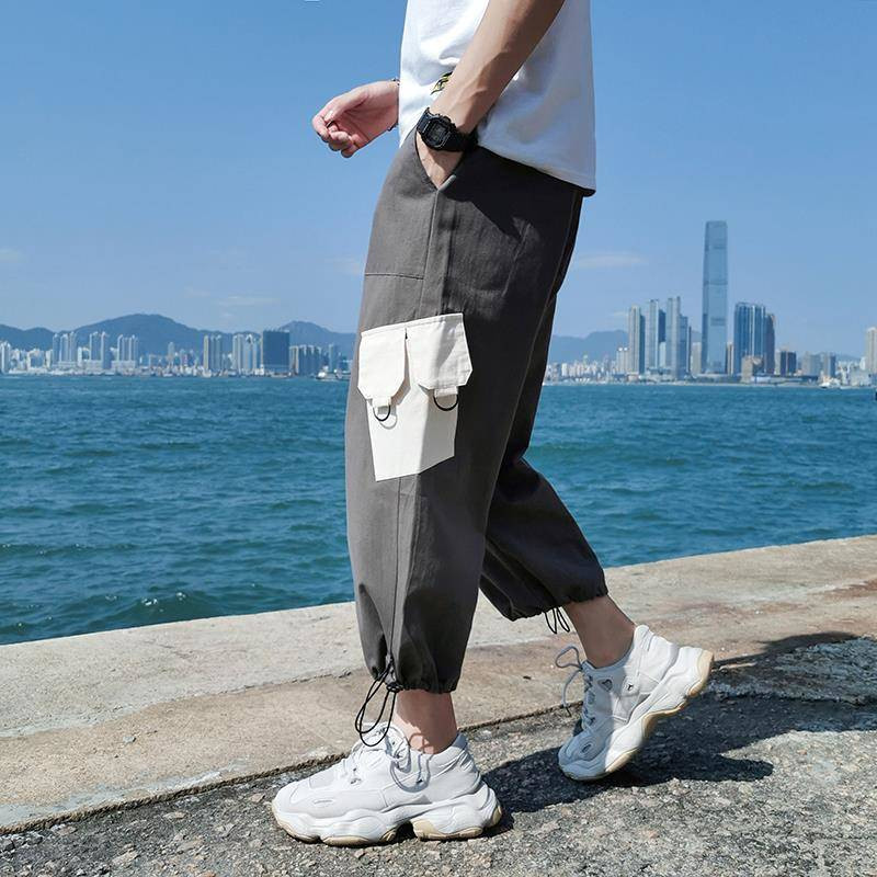 

Fashion Hip Hip Pants Vintage Patchwork Corduroy Cargo Harem Pant Streetwear Harajuku Jogger Sweatpant Autumn Trousers Male, Black