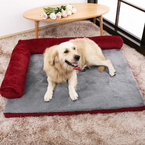 

S/M/L/XL size Luxury Large Dog Bed Sofa Dog Cat Pet Cushion For Big Dogs Washable Nest Cat Teddy Puppy Mat Kennel Square Pillow Pet House, Gray