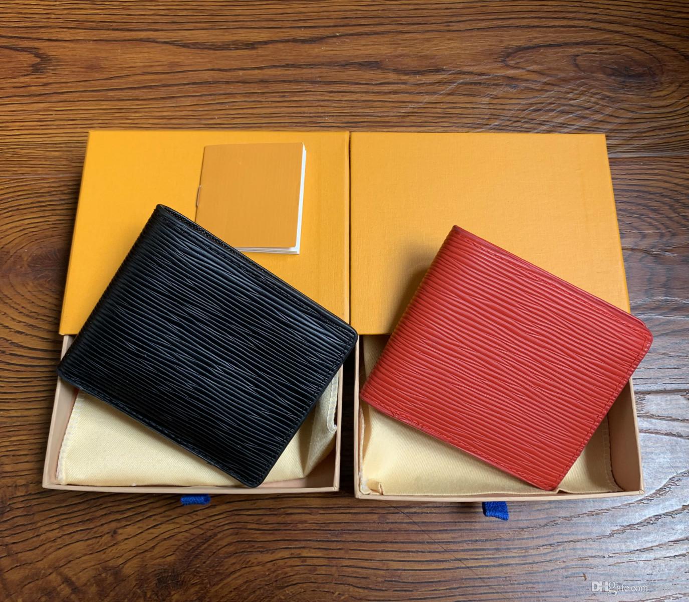 

Paris plaid style Designer mens wallet famous men luxury purse special canvas multiple short small bifold wallet with box, Red;black