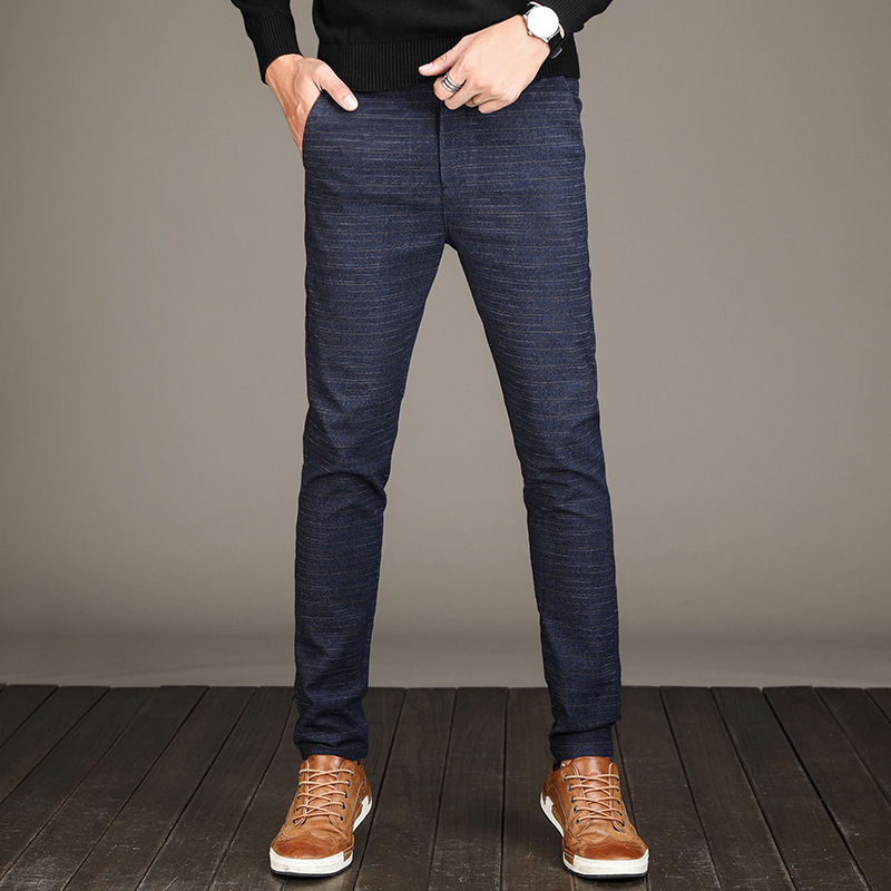 

Brand Trousers Pencil Pants Fashion Casual Men's Hombre Autumn Long Pants Plus Size Business Male Slim Solid Straight 38, Black