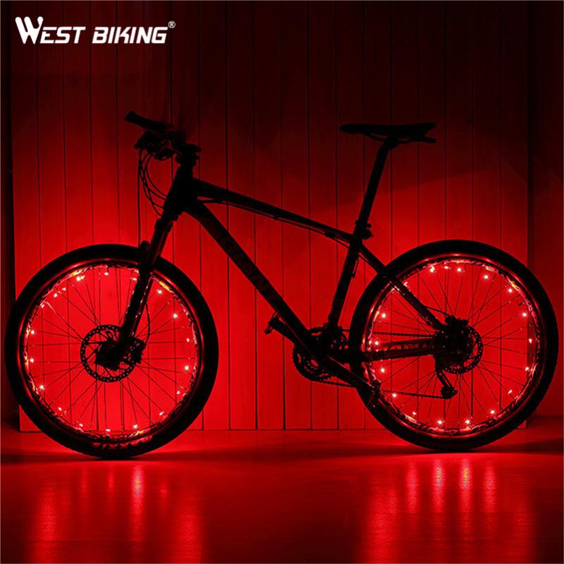 

WEST BIKING Waterproof 18 LED Mountain Bike Bicycle Wheel Spoke Light USB Charging 2.2M Bike Light Road Cycling Lamp 1 Pcs