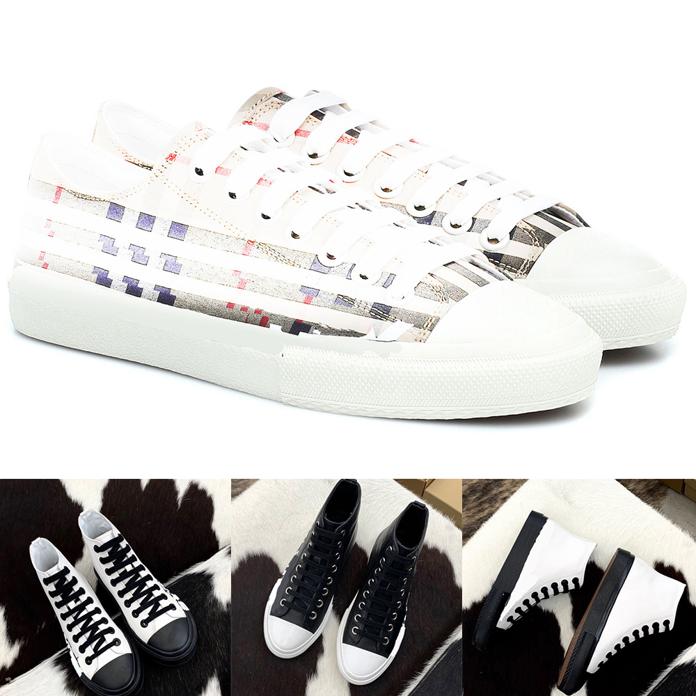 

20ss Luxury Designer Women Sneakers Vintage Flats Check and Leather Sneaker for Women England Fashion Trainers, As picture