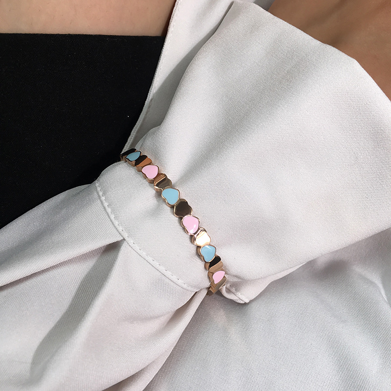 

Wholesale designer jewelry women bracelets Bangles rose gold silver pink green heart love bracelets for women bangles gifts Jewelry wholesal