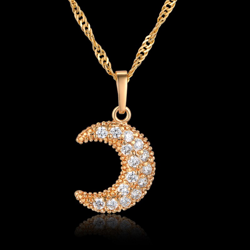 

Gold Color Moon Party Women's Pendant Necklace Fashion Female Choker Necklaces Jewelry Simple Ladies Fashion Jewelry Gifts