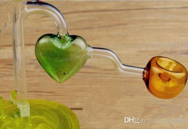 

Hookah accessories [heart] concave pot Wholesale Glass bongs Oil Burner Glass Water Pipes Oil Rigs Smoking Free