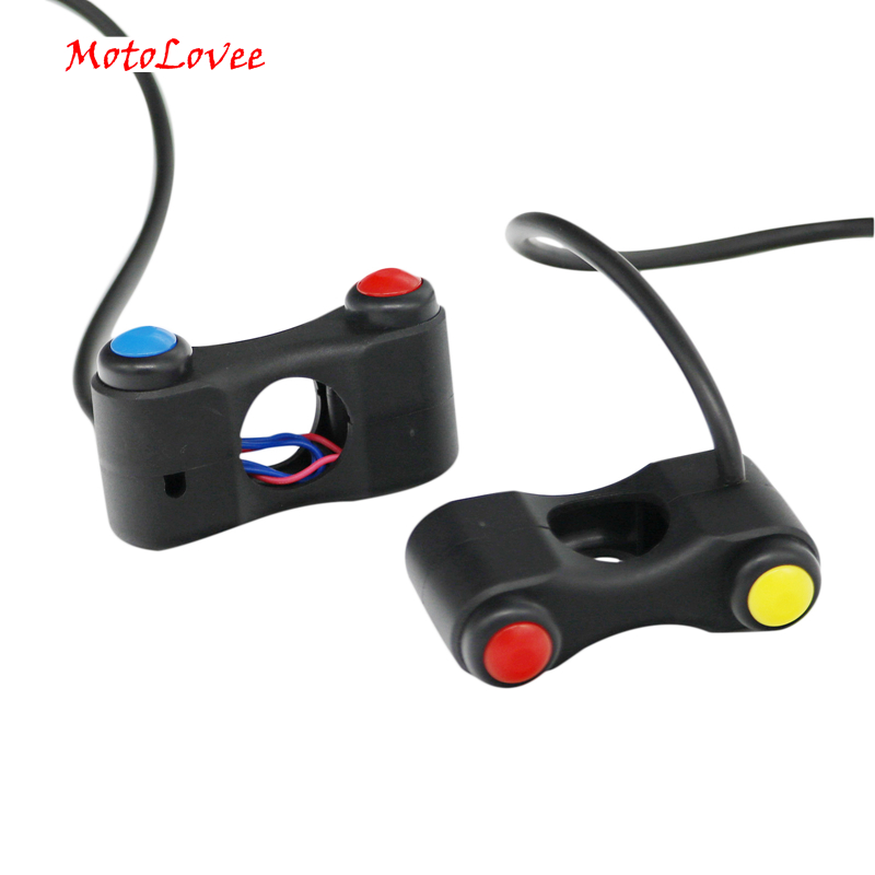 

MotoLovee Motorcycle Switches Electric Bicycle Scooter 7/8" 22mm Handlebar Switch Headlight Fog Lamp Horn ON OFF Start 2 Button