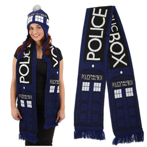 

Dr Who Cosplay Scarf Tardis 8' Public Call Box Blue Neckchief Wrap Scarf Halloween Carnival Adult Women Men