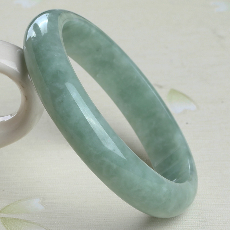

Natural Myanmar Raw Stone A Grade Carved 54-62mm Fine Waxy Green Bracelet Exquisite Princess Bracelet Gift for Mom and Girlfrien