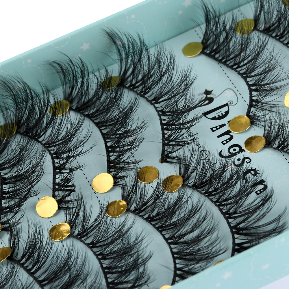 

3D Soft Faux Mink Hair False Eyelashes Natural Messy Eyelash Crisscross Wispy Fluffy Lashes Extension Eye Makeup Tools 10 Pairs