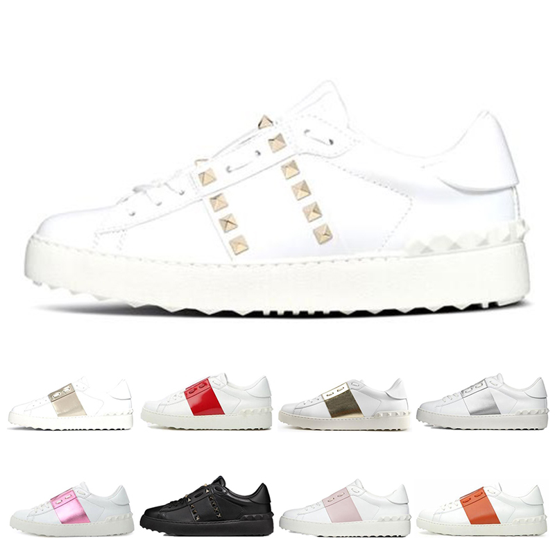 2020 Classic Casual Shoes White Black Red Fashion Mens Women Leather Breathable Shoes Open Low sports Sneakers Size 35-46