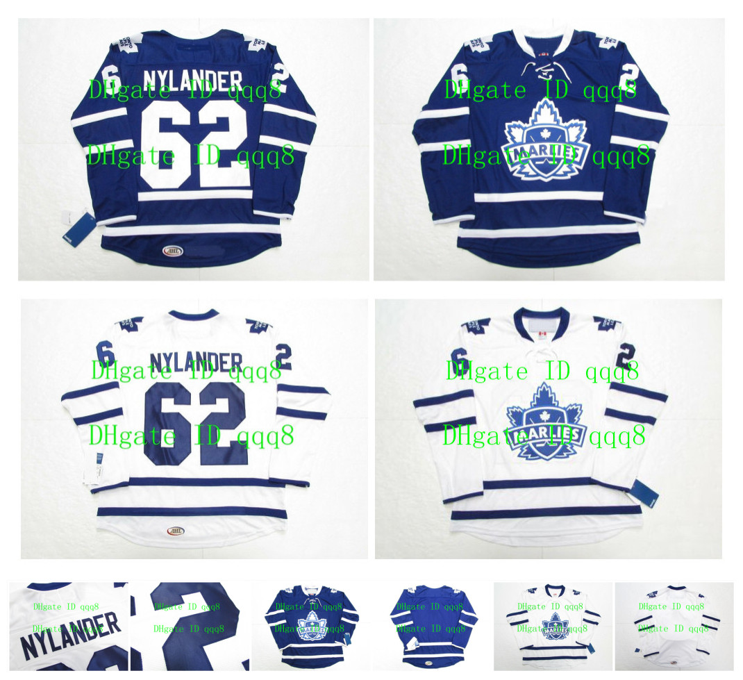 

Personalization TORONTO MARLIES Jerseys AHL 62 WILLIAM NYLANDER Jersey Blue White 100% Stitching Custom Hockey Jerseys, As pic