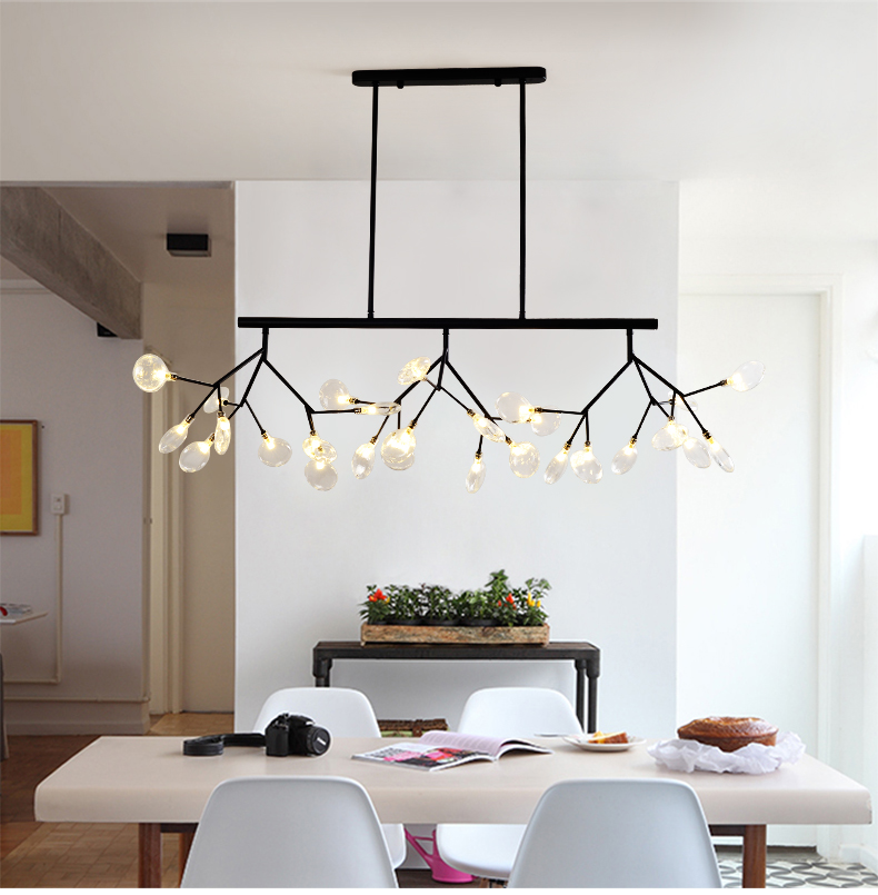 

Modern LED for dinning room Kitchen Creative pendant lamp lights firfly black gold rectangle