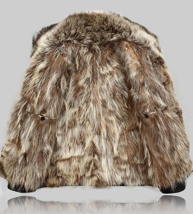 

Mens Leather Jacket Winter Real Fur Coats Raccoon Fur Liner Shearling Jackets Outwear Overcoat Snow Windbreaker 2019 High Quality Luxury, Black