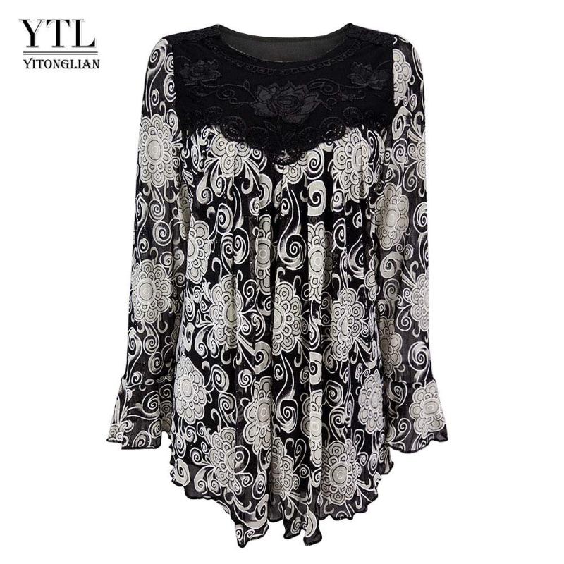 

YTL Womens Plus Size Elegant Mature Floral Loose Tunic Top Shirt Sleeve Oversize Blouse Holiday Summer Shirt 6XL 7XL 8XL H036, S3