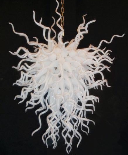 

Lamps Pure White 100% Handmade Blown Art Chandeliers Lights Hotel Lobby Decor Murano Glass LED Chandelier Light with CE UL Certificate
