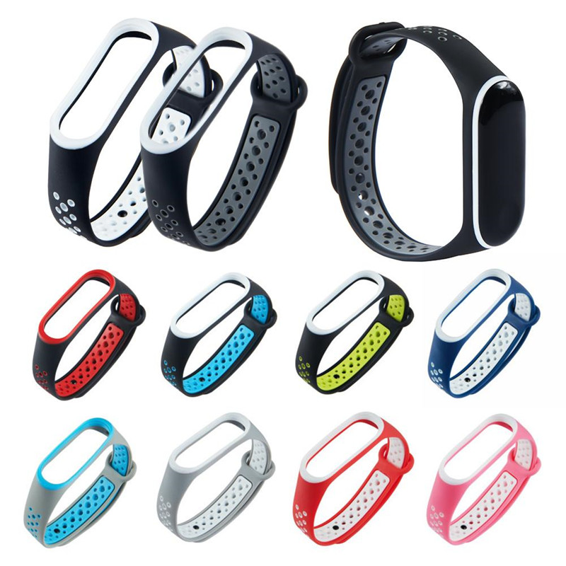 

Bracelet for Xiaomi Mi Band 3 4 Sport Strap Dual Color Silicone Wrist Strap For Miband 3 4 Replacement Watchband