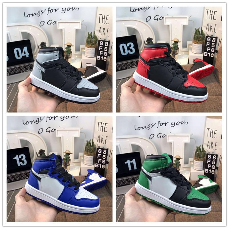 

Big Kids 1s red Basketball Shoes Children sports Shoes Boys Black Trainers blue athletic sneakers size 28-35 Scarpe basket bambini enfants