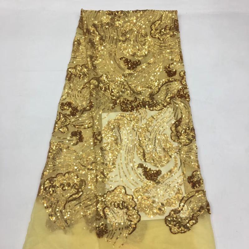 

African sequined mesh lace fabric 2020 high quality French mesh lace fabric Nigerian tulle wedding XX3698