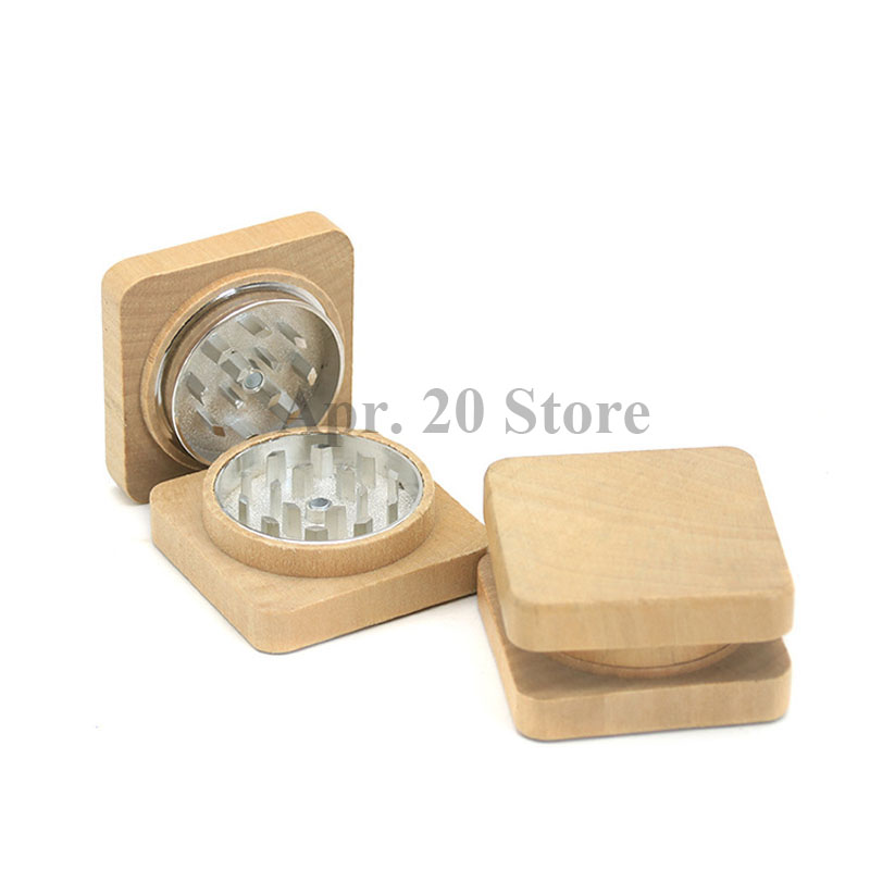 

Wood Square Smoking Herb Grinder 2-layers Tobacco Herb Crusher Smoking Tools Tobacco Spice Grinder Free Shipping GR043