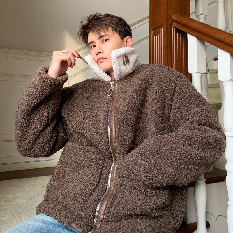 

EWQ / Lamb Down Loose Coat For Men Loose Handsome Short Style Cotton-padded Clothes 2019 Winter Jacket Warm Fashion New 9Y0093, Blue