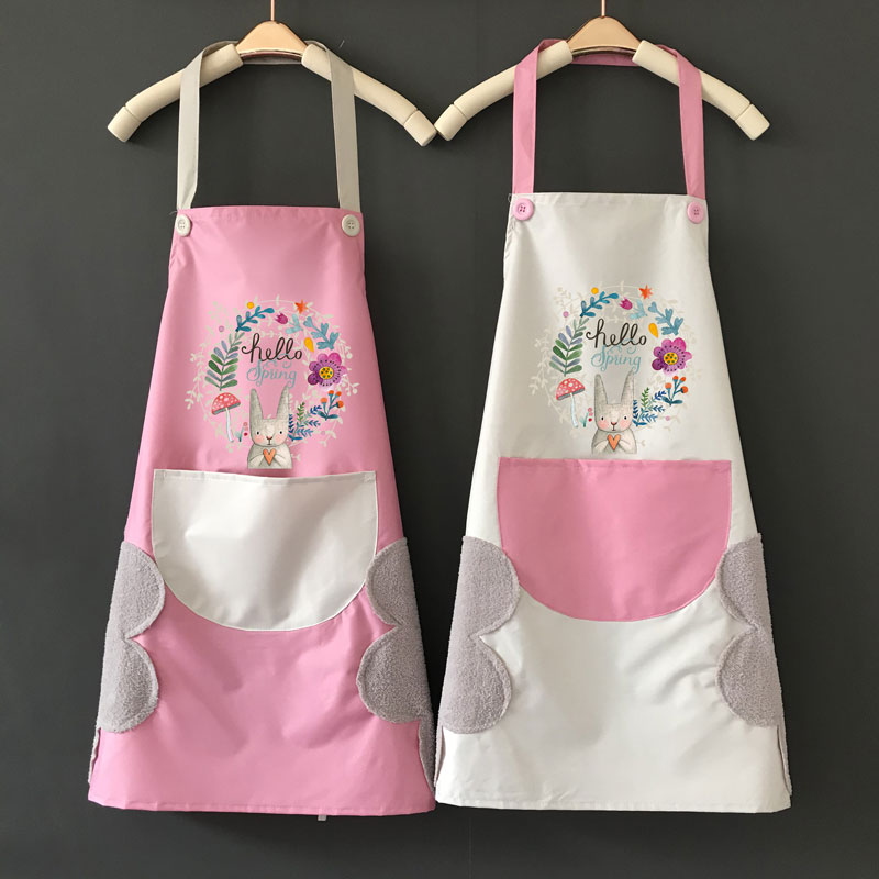 

Nordic fashion cute Japanese cooking female apron home kitchen waterproof and oil-proof