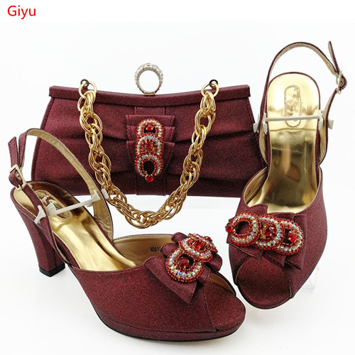 

Matching Shoe and Bag Set Decorated with Rhinestone African Shoe and Bag Set for Party In Women Italian Ladies Shoe LY1-36, Customize