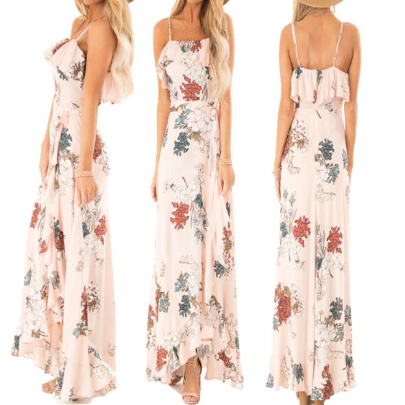 

38 Women's Jumpsuits,Casual Dresses, Rompers skirt floral dress with sleeveless dresses nuevo estilo vestido para chicas mujeres wt19, As pic