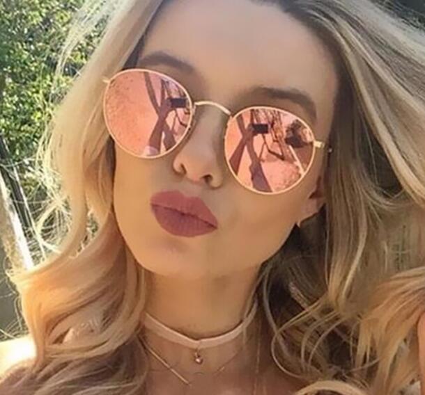 

Classic Round Sunglasses Gold Metal Frame UV400 Eyewear Designers Sun Glasses Men Women Sunglass 3h8 with case