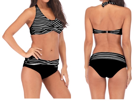 

women New Bikini Fertilizer Sexy Stripe Bikini Swimsuit for 2019 Suits swimwear flexible stylish Beach wim wear for women's Swimming pants