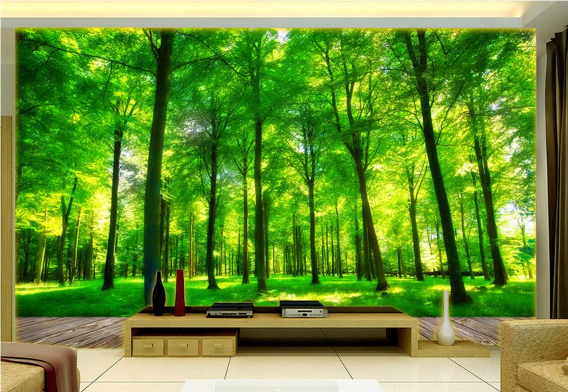 

WDBH 3d wallpaper custom photo on the wall Natural green woods living Room tv background home decor 3d wall mural wallpaper for walls 3 d, Non-woven