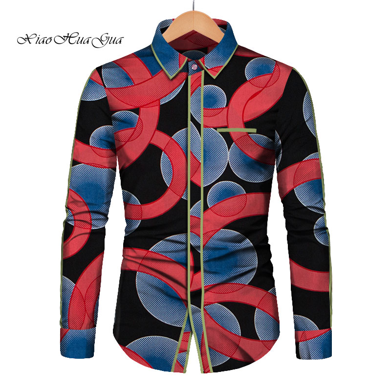 

2019 African men clothes african shirt for men private custom long sleeve notched collar casual men's shirt 100% cotton wyn918