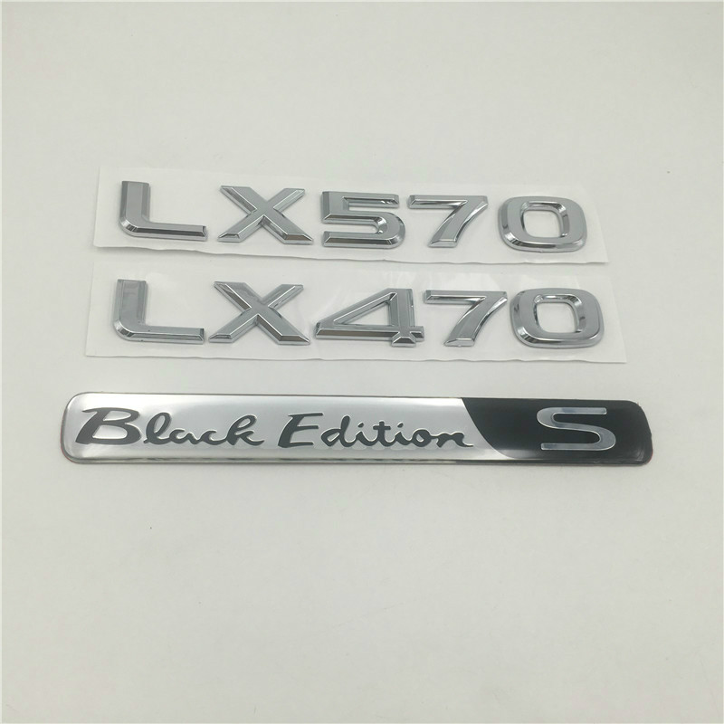 

Car 3D Stickers For Lexus LX470 LX570 Black Edition S Emblem Rear Back Tail Script LX 470 570, Abs