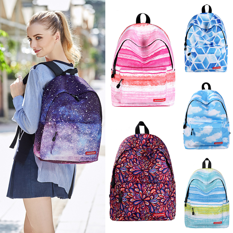 

6 styles Galaxy Star Space Printed backpack Junior High school backpack Mochila Shoe Bag for Travel shoulder bag DHL JY612, Mixed colors