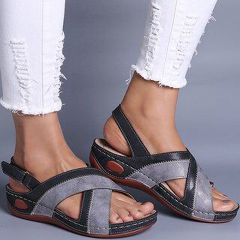 

2020 New Women Sandals Soft Three Color Stitching Ladies Sandals Comfortable Flat Open Toe Beach Shoes Woman Footwear, Purple